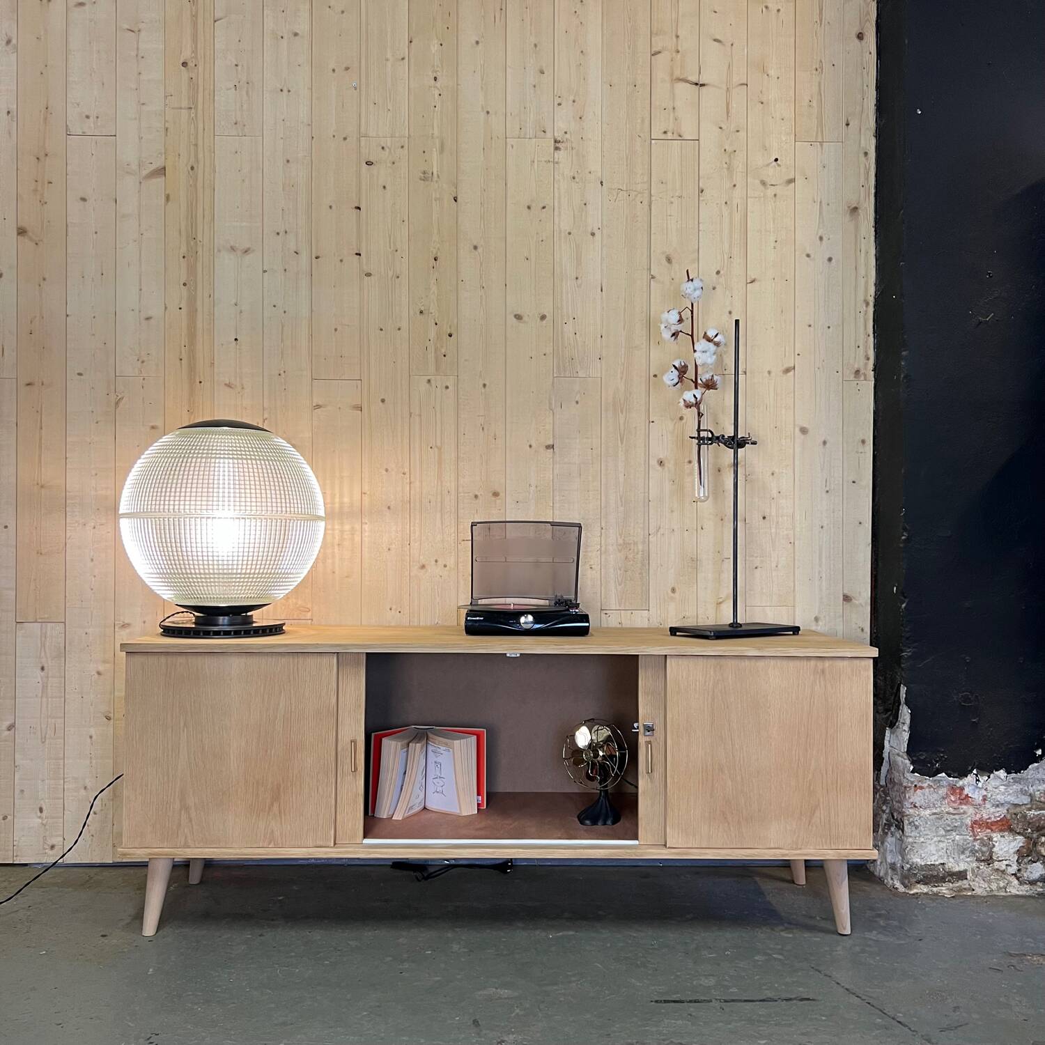 Scandinavian vintage hi-fi tv cabinet