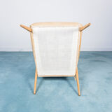 Armchair beech velvet design 1950s vintage