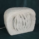 Lamp in stone of the gard carved brutalist form signed, circa 1970 dlg tormos