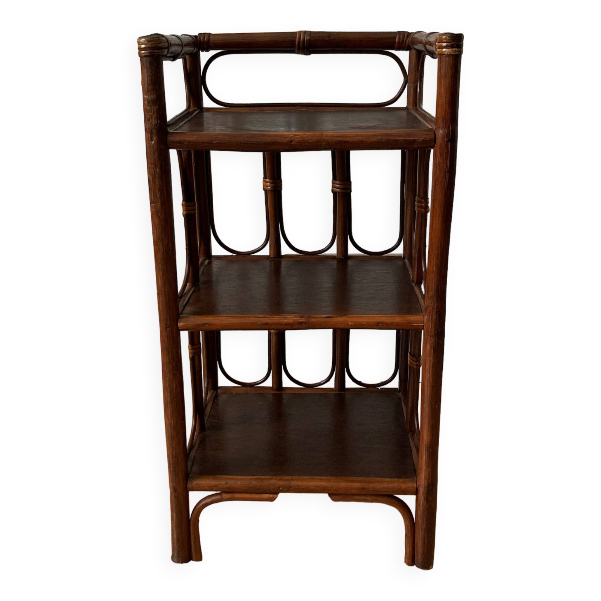 Rattan shelf vintage bamboo 60s