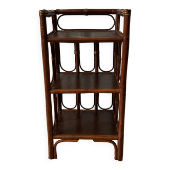 Etagère rotin bambou vintage années 60