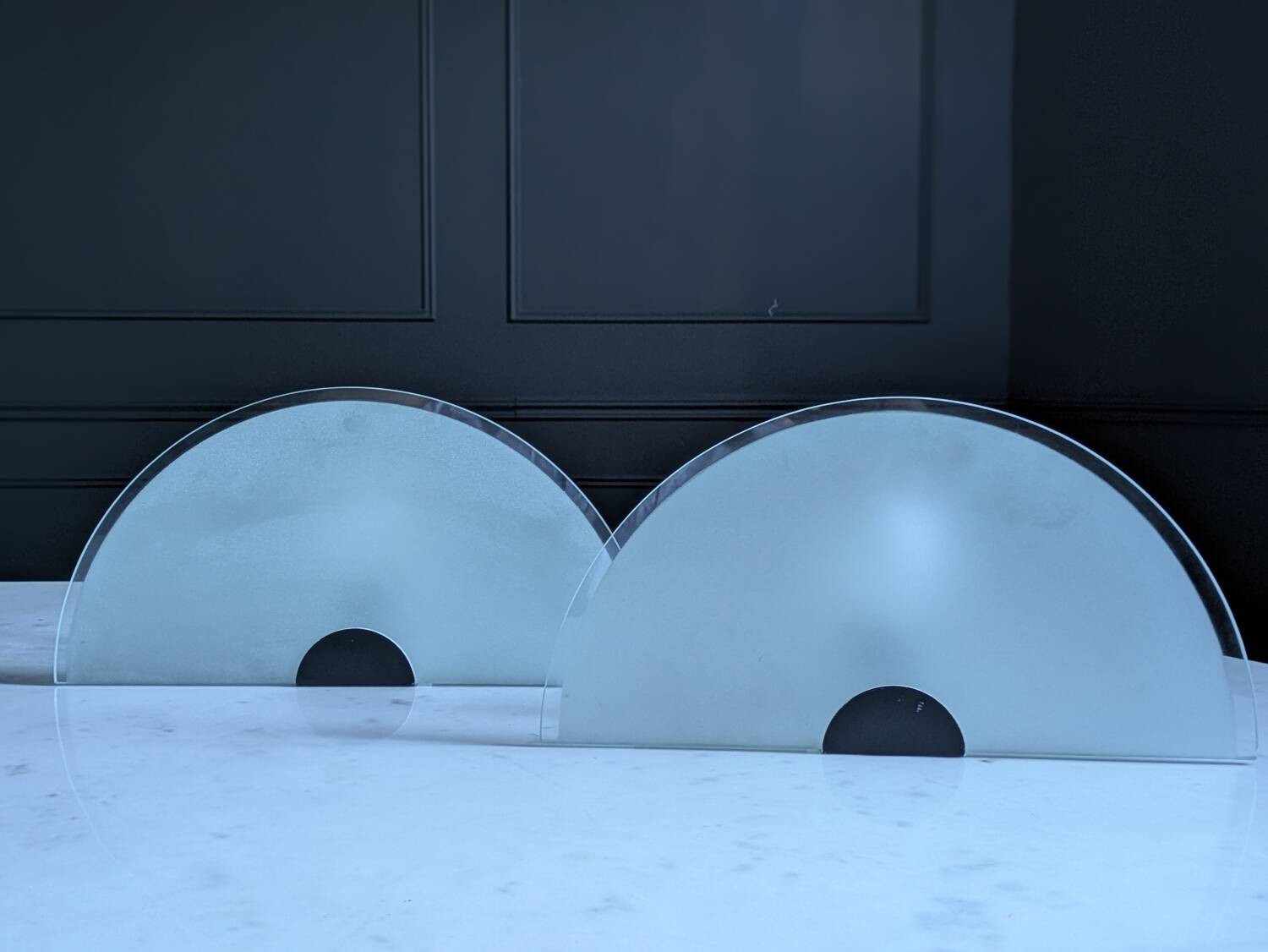 Pair of modernist 80s wall lights