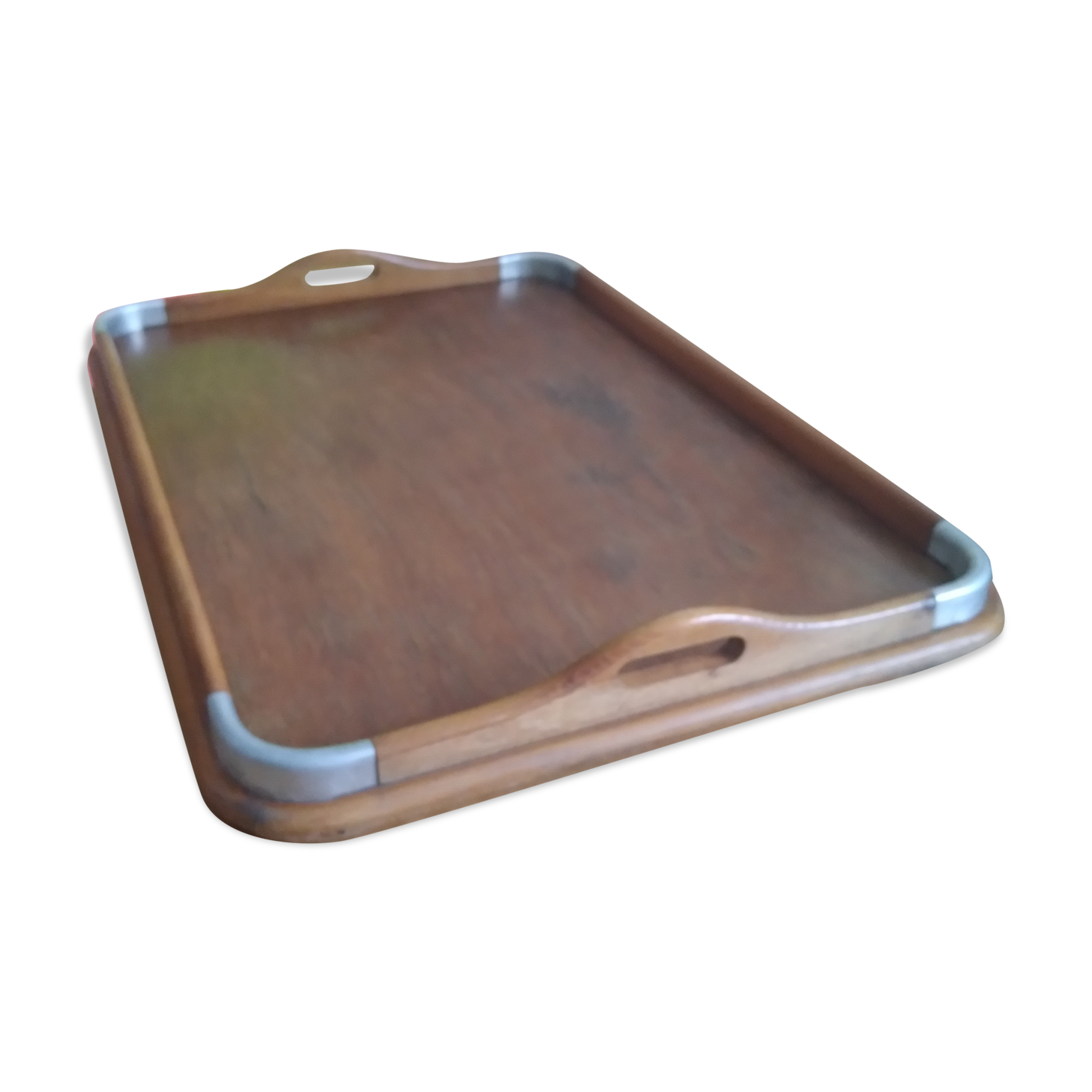 Wood and metal tray 50s