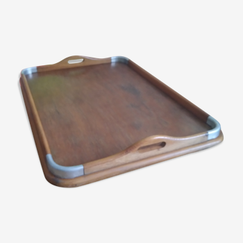 Wood and metal tray 50s