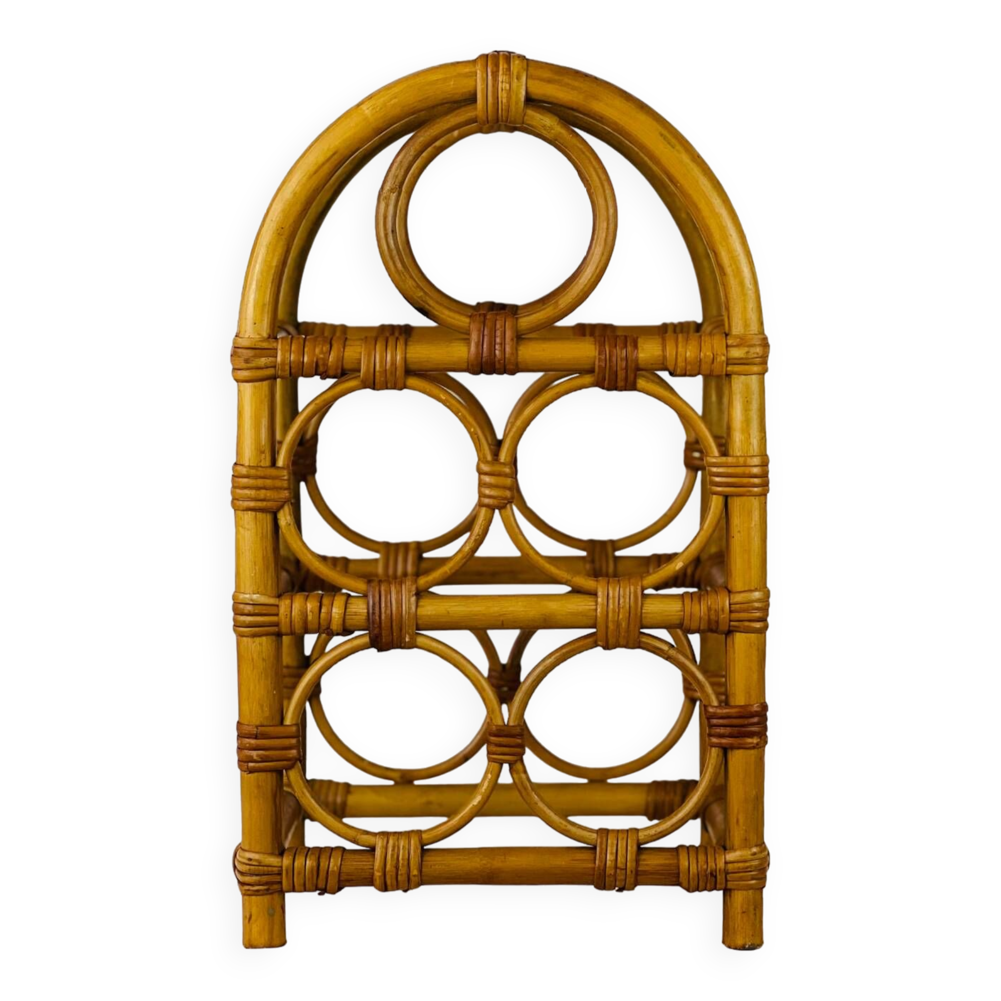 Vintage rattan bottle holder