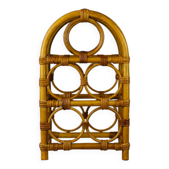 Vintage rattan bottle holder