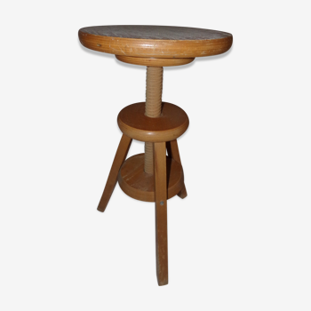 Tabouret en bois à vis réglable en hauteur