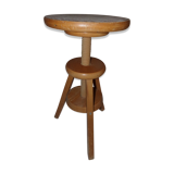 Wooden screw adjustable height stool
