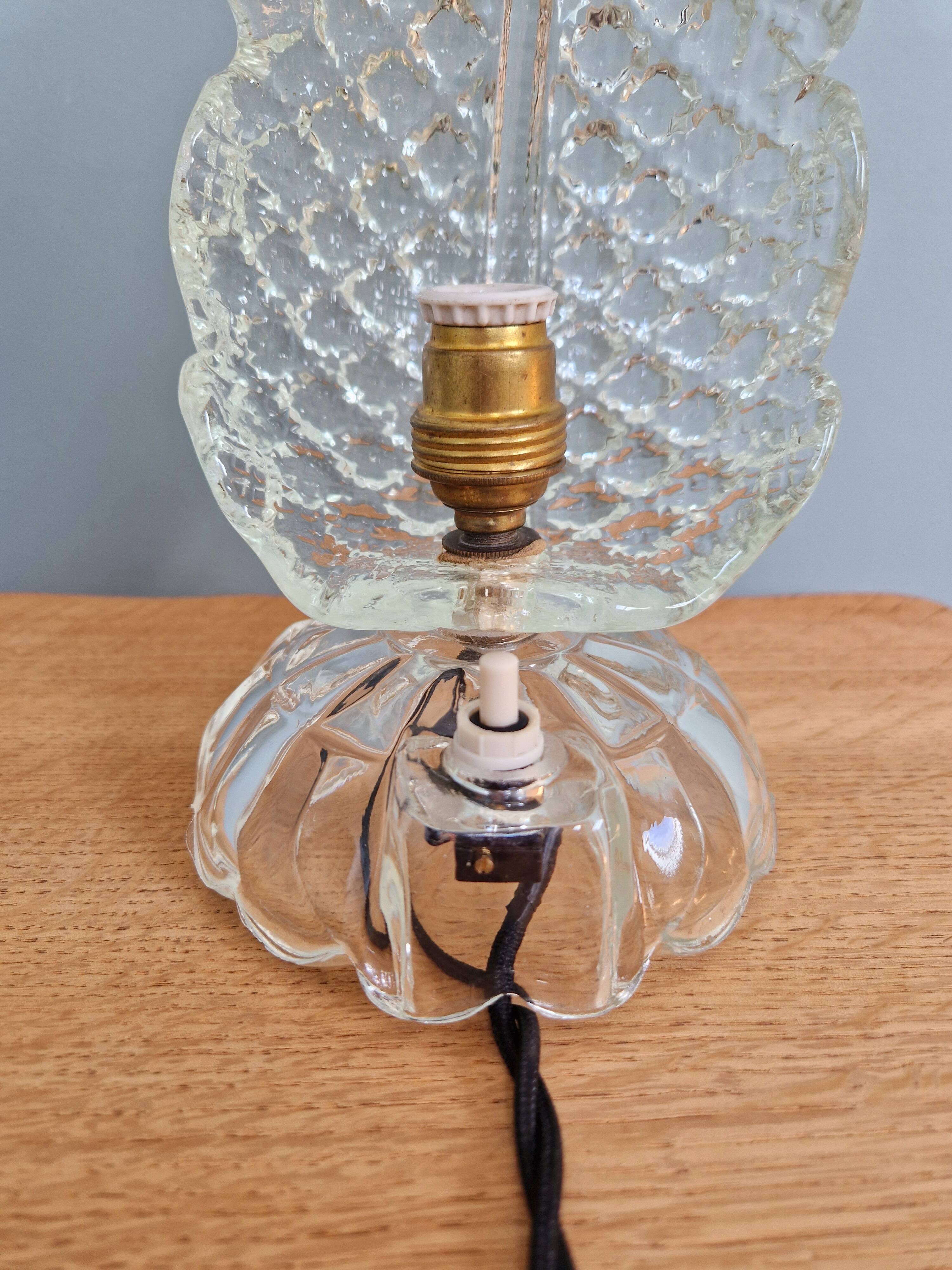 Murano glass table lamp, Barovier & Toso, 1950s