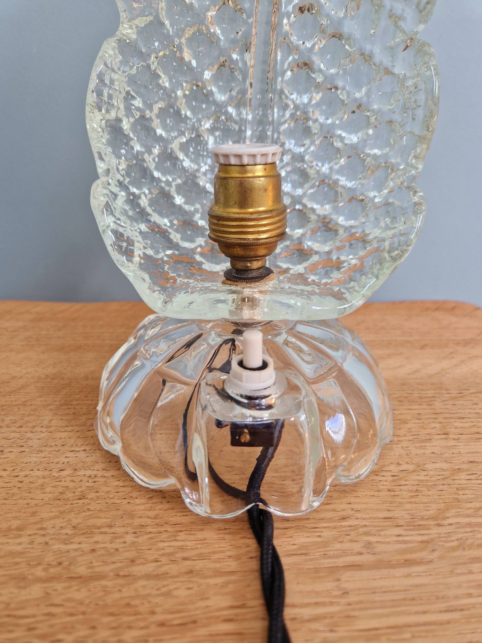 Murano glass table lamp, Barovier & Toso, 1950s