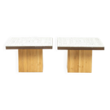 Pair of mosaic sofa ends 1970s