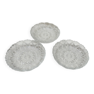 Lot of 3 cut glass trays.