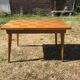 Vintage oak dining table compass legs