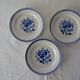 3 EVIAN flat plates old earthenware 482112 Luneville pink blue