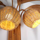 Pair of large "coconut/palm" wall lights in rattan