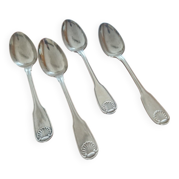 Christofle - Série de 4 cuillères de table modèle Vendôme en métal argenté
