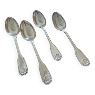 Christofle - Série de 4 cuillères de table modèle Vendôme en métal argenté