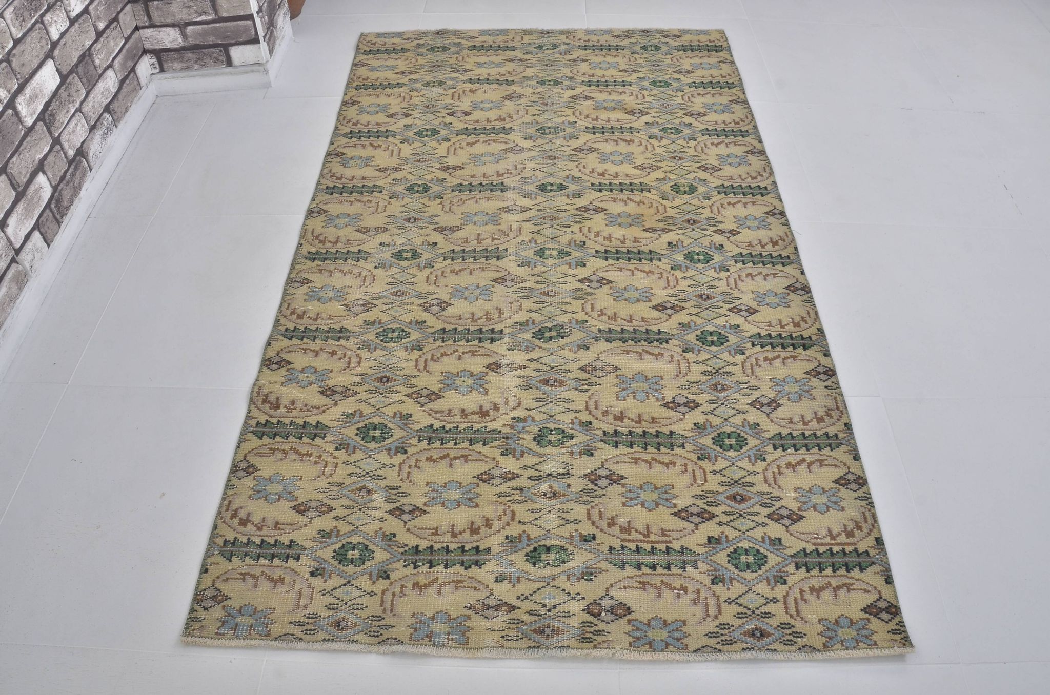 Tapis de sol vintage géométrique Oushak sku 1563