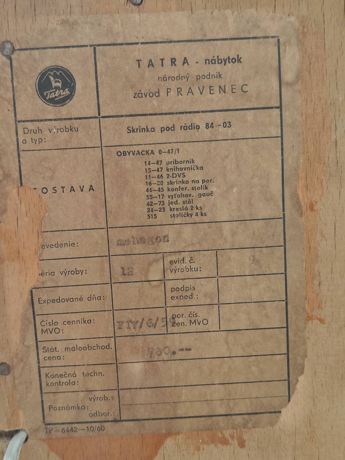 Low sideboard by Frantisek Jirak for Tatra Nabytok 1959