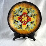 Decorative plate with ermine and stylized gorse patterns - Louis Nédellec - 60s / 70s