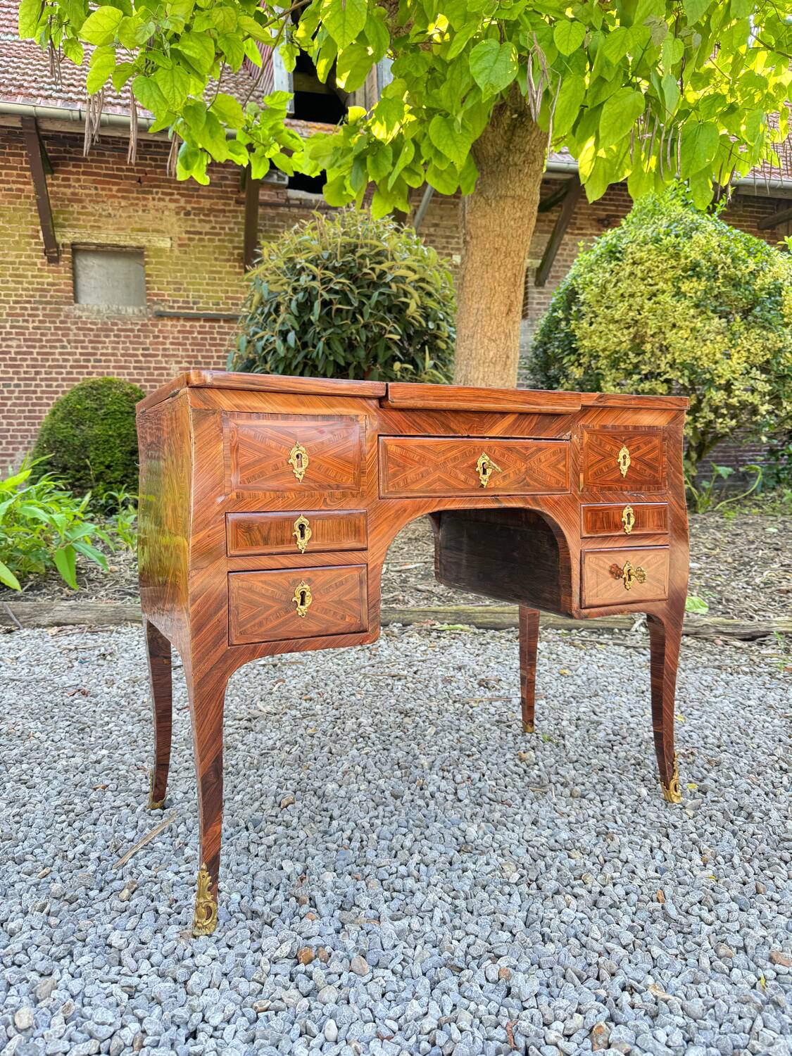 Louis xv marquetry dressing table xviii eme century