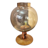 Vase ballon Empolie en verre soufflé ambré Italie 1970