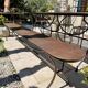 Artisanal wrought iron garden bench