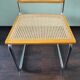 Marcel Breuer tubular frame chair with rattan seating, 70