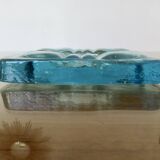 Ashtray signed Schneider France in blue crystal