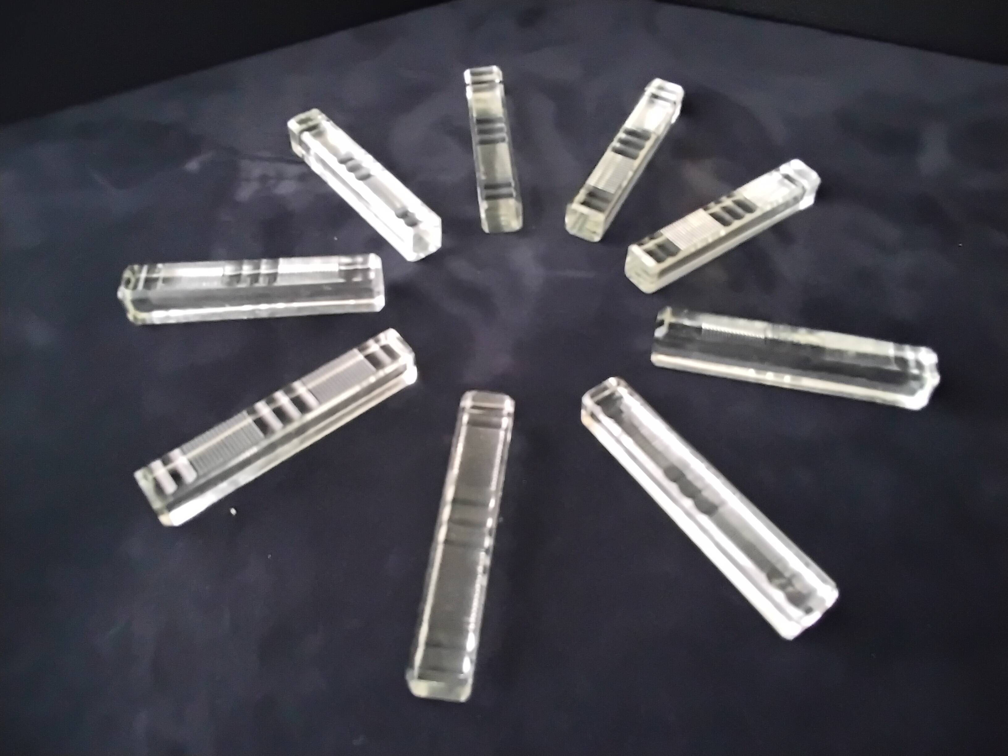 9 crystal knife holder lined decoration on one side