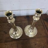 Antique pair of brass candlesticks