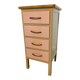 Beige and pale pink revamped 4-drawer bedside table