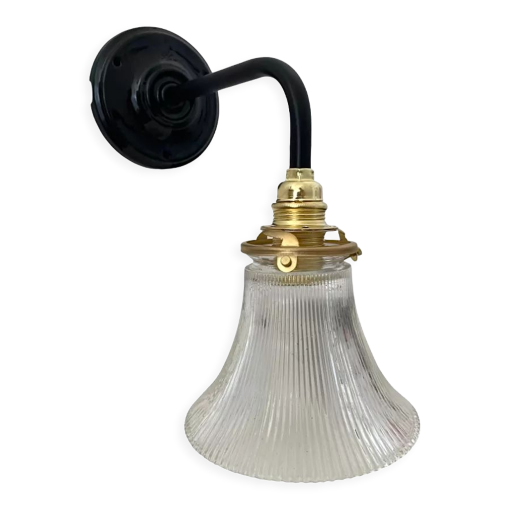 Applique holophane vintage électrifiée à neuf Selency