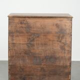 Large antique English blonde oak chest of drawers from the 18th century
