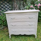 large patinated chest of drawers 3 drawers old style