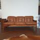 Vintage Danish Scandinavian sofa 3 seater camel leather