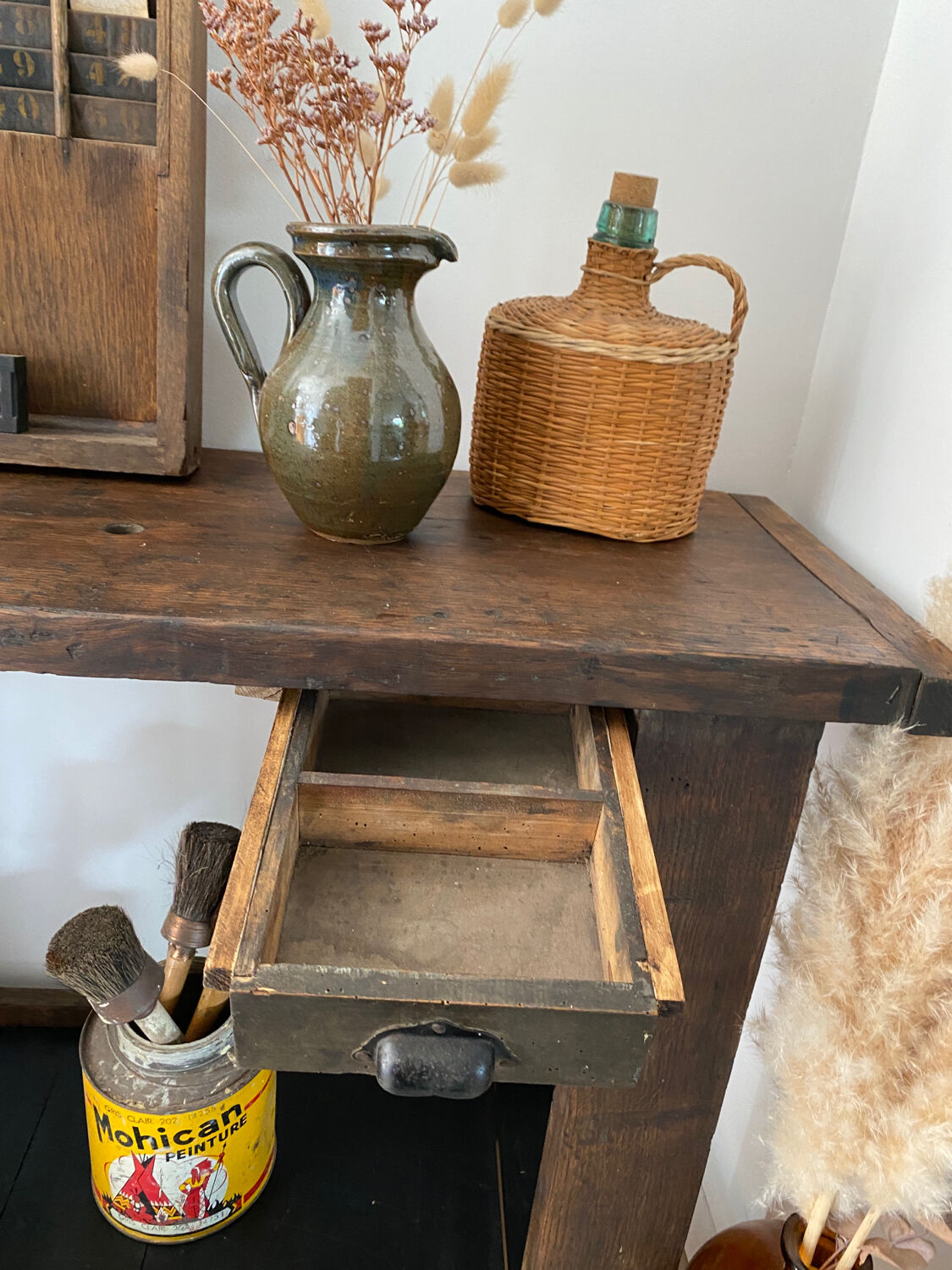 Old wooden workbench