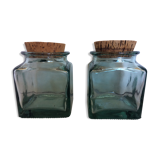 Duo of square jars