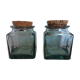 Duo of square jars