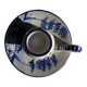 Dutch white and blue candlestick with windmill pattern.