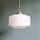 Art Deco pendant light in white opaline, 1920s-30s