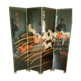 Lacquered screen with a horse pattern