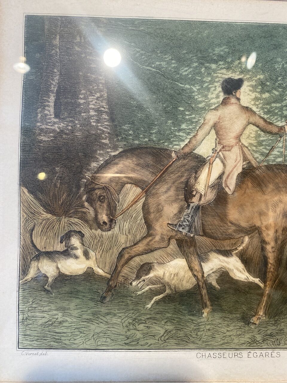 Gravure Chasseurs égarés début XX siècle