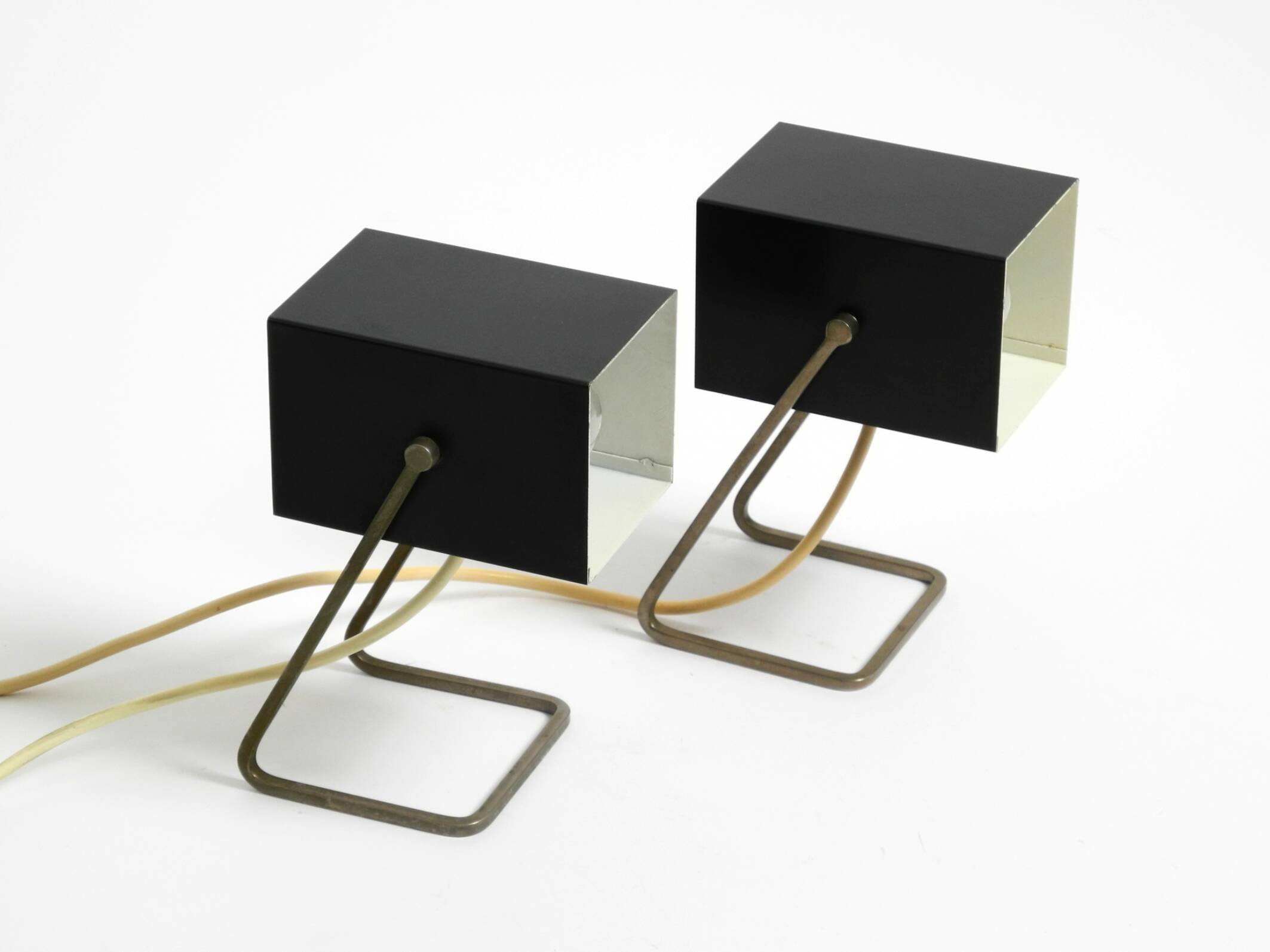 Pair of beautiful Mid Century Modern metal lamps from Kaiser Leuchten