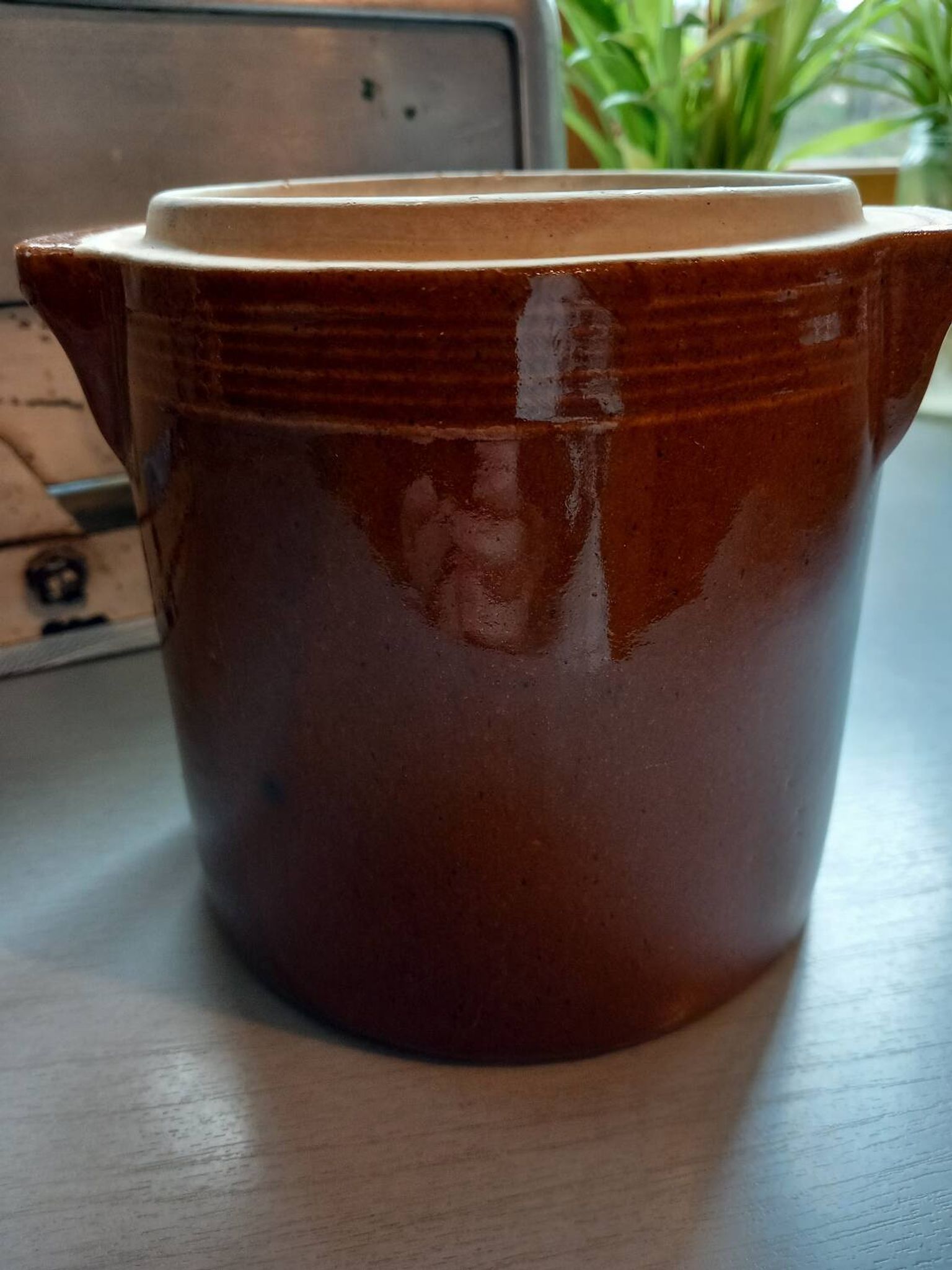Lot 3 pots/saloirs en grès vernisse