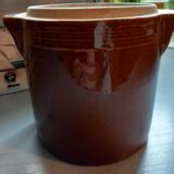 Set of 3 glazed stoneware pots/salters