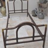 Brass bamboo rattan bed