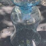 Tealight holder, blown glass candle holder, blue from the Biot glassworks