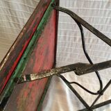Folding riveted iron table