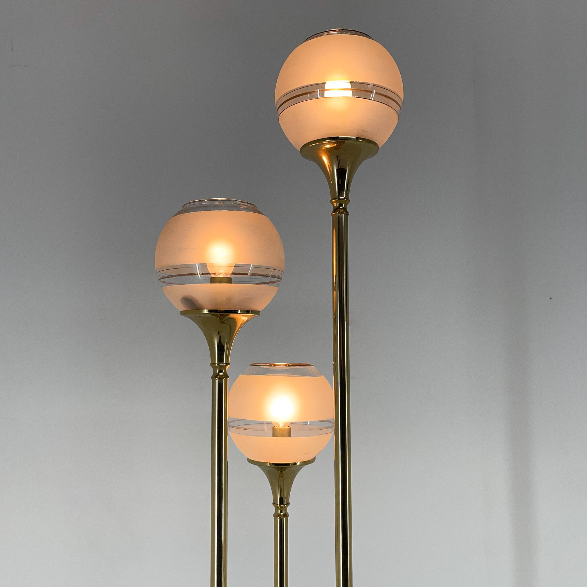 1970's italian metal & glass floor lamp